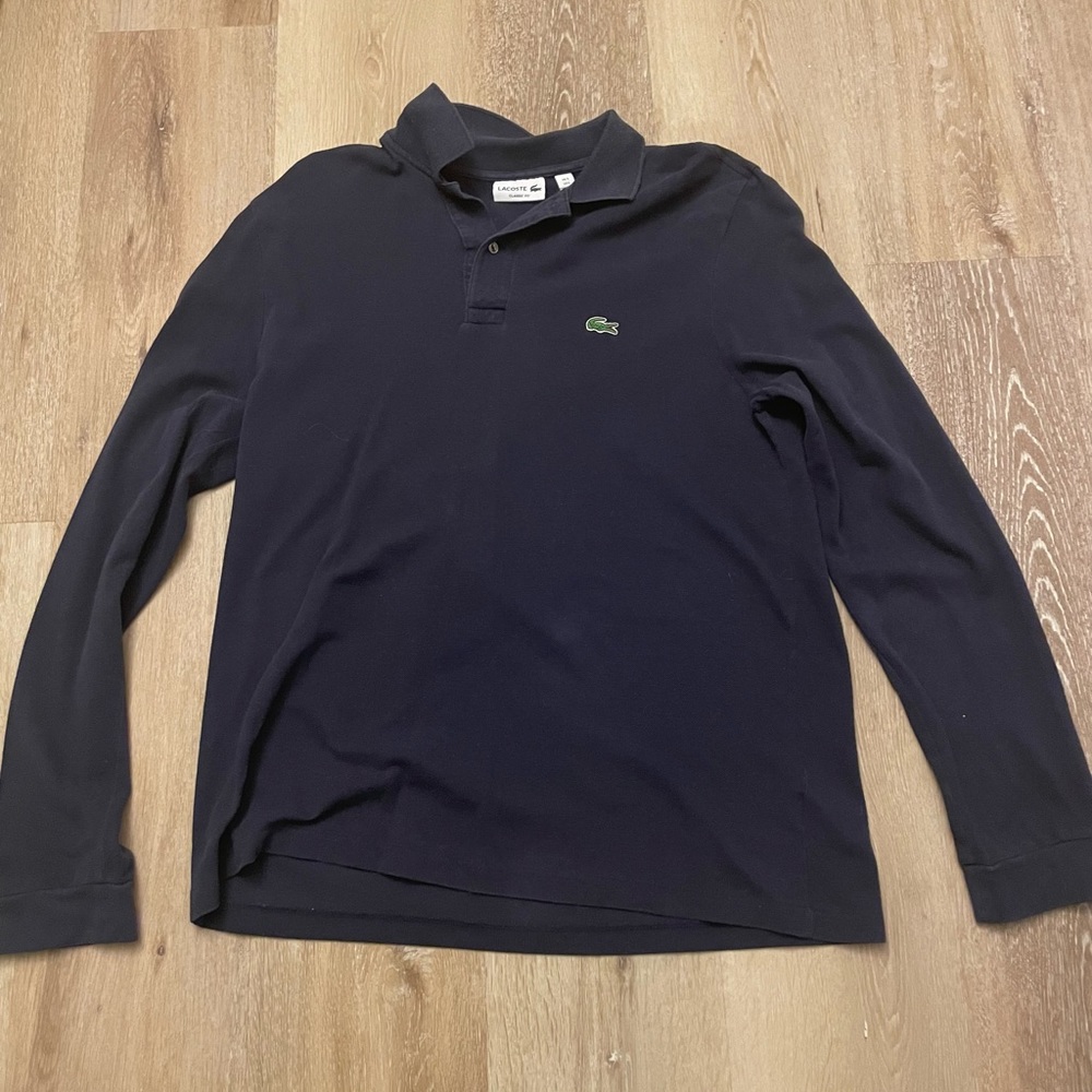Lacoste Navy Long Sleeve Polo